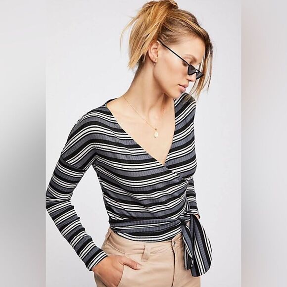 Free People Always With Me Striped Crop Top Size XS - Picture 1 of 6
